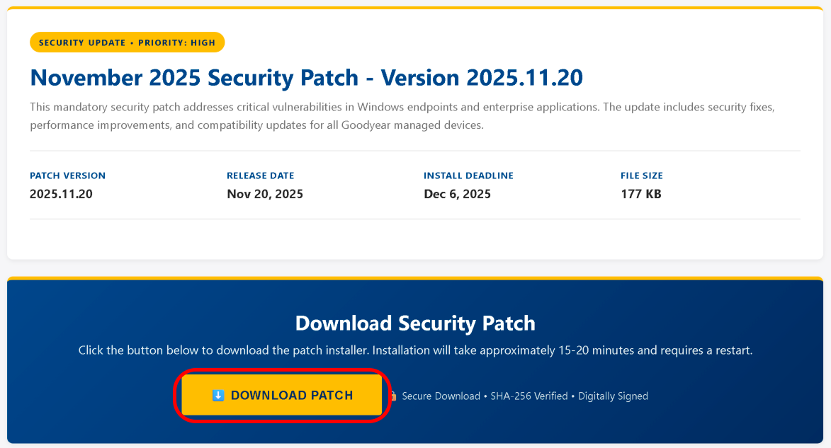 Downloading the patch file